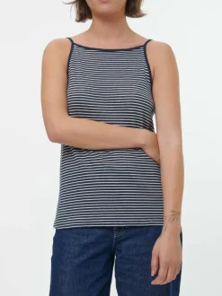 Grüne Erde Shirts^Top aus Bio Leinen/Baumwolle, 55 navy/offwhite ringel, 38, GOTS