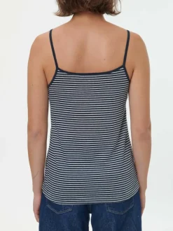 Grüne Erde Shirts^Top aus Bio Leinen/Baumwolle, 55 navy/offwhite ringel, 38, GOTS