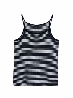 Grüne Erde Shirts^Top aus Bio Leinen/Baumwolle, 55 navy/offwhite ringel, 38, GOTS