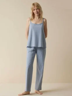 Grüne Erde Nachtwäsche^Top aus Bio-Baumwolle, 89 meerblau-weiss ringel, S, GOTS