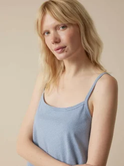 Grüne Erde Nachtwäsche^Top aus Bio-Baumwolle, 89 meerblau-weiss ringel, S, GOTS