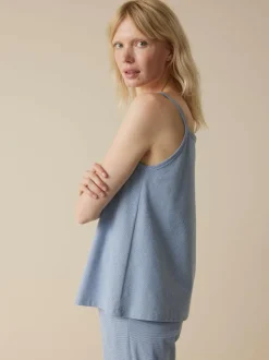 Grüne Erde Nachtwäsche^Top aus Bio-Baumwolle, 89 meerblau-weiss ringel, S, GOTS