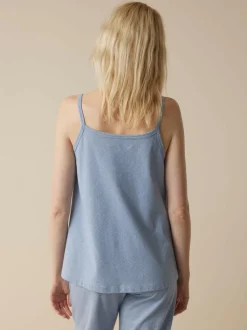 Grüne Erde Nachtwäsche^Top aus Bio-Baumwolle, 89 meerblau-weiss ringel, S, GOTS