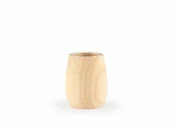 Grüne Erde Wohndekoration^Vase aus Eschenholz, inkl. Glaseinsatz, H 12 cm, ø 8 cm