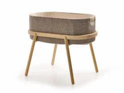 Kinder Grüne Erde Babywiege Serafina^Wiege Serafina, inkl. Housse und Matratze, Wollstoff Tano Natur (79), Esche