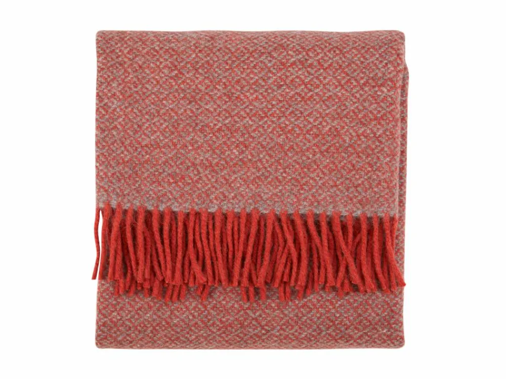 Grüne Erde Wohndecken^Wohndecke Ilyas, ziegel/ hasel, 130 x 200 cm, 70 % Alpakawolle/30 % Schurwolle (Schaf), Schurwolle kbT