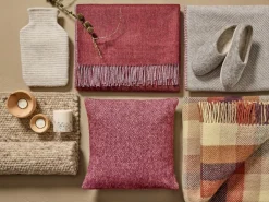 Grüne Erde Wohndecken^Wohndecke Selma, port, 130 x 200 cm, 100 % Schurwolle (Lamm), eco-wool